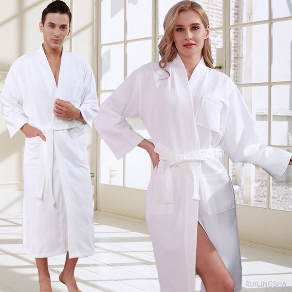 5 -звездочный al cotton long terry bathrobe Мужчины зима плюс размер Kimomo Bath Robe Женщины густые теплое полотенце ночная одежда подружки невесты 201109