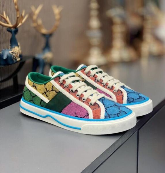 

2021 new men designers tennis 1977 sneaker canvas shoe washed jacquard denim women shoes ace rubber sole embroidered vintage casual sneakers, Black