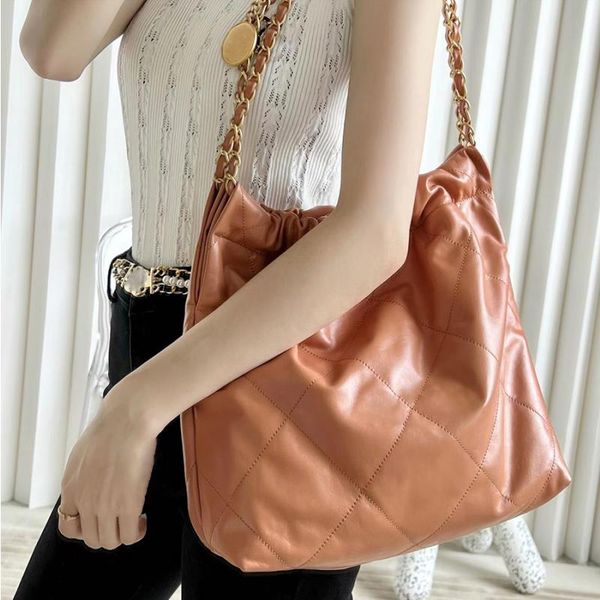 

with 10a 22 shoulder handbags small capacity garbage bags box luxury bag lady fashion 37cm large cowhide tote bagss as3260 the desi fqeb, Brown;gray