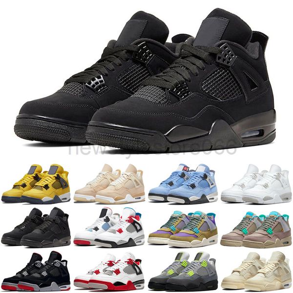 

4 4s mens basketball shoes shimmer lightning cactus jack red thunder sail university blue black cat men trainers sports sneakers wholesale