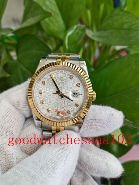

new version watch automatic eta 2813 movement 41mm 36mm pattern plate silver dial 126333 126331 two tone gold steel bracelet mechanical watc, Slivery;brown