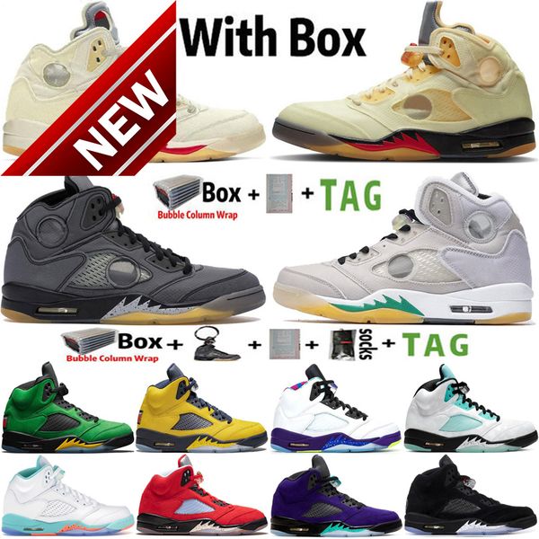 

sandals sandals with 2023 box high og jumpman 5 5s mens basketball shoes sail black muslin alternate grape light aqua what the men sports wo