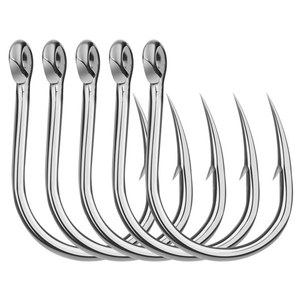 

20pcs saltwater fishing hook jigging hook 1/0#-13/0# stainless barbed steel fishhook with hole for fishing accessories pesca 220401