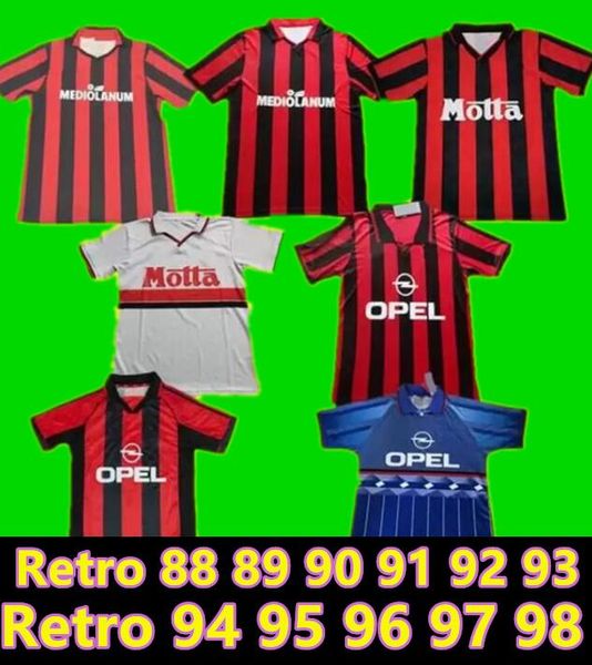 

1988 1989 1990 1991 1992 1993 1994 1995 1996 1997 1998 soccer jersey retro vintage football shirt classic ac maldini milan van basten weah 9, Black