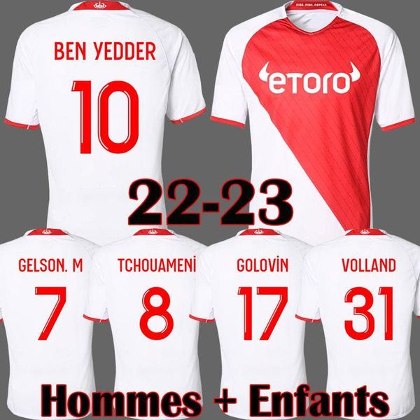 

2022 2023 as monaco ben yedder soccer jerseys boadu golovin 22 23 maillot de foot volland gelson flocage jorge men kids geubbels footbal, Black;yellow