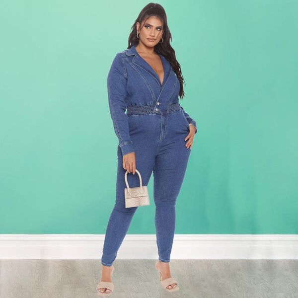 

women's plus size pants haoohu outfits for woman clothing long sleeve jeans jumpsuits elegante denim rompers womens jumpsui urban casua, Black