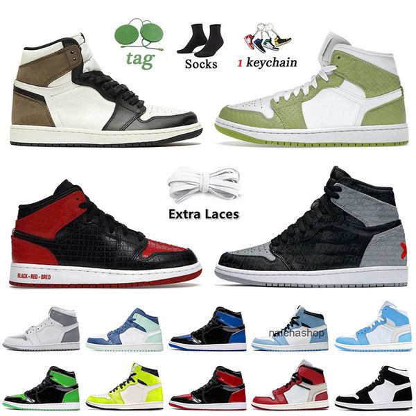 

jumpman 1 1s basketball shoes women mens dark mocha green python bred text rebellionaire banned 2022 stealth visionaire sports sneakers
