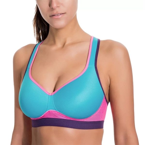 

womens medium impact full figure rback wirefoam support sports bra 32 34 36 38 b c d dd e y200415, Red;black