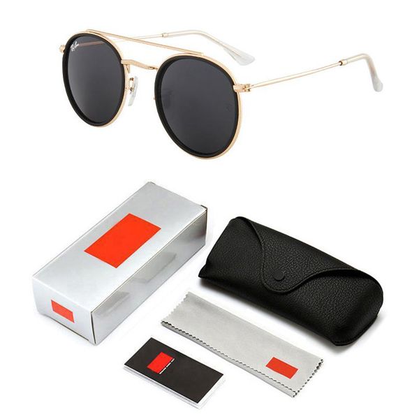 

new classic women round mirror 3647 ray sunglasses men driving car male sun glasses uv400 oculos de sol, White;black