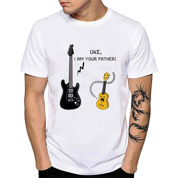 Heren t-shirts Ik ben je vader sarcastische grafische muziek nieuwheid t shirts grappige floppy schijf naar USB casual camisa friet aardappel uke t-shirt yh1