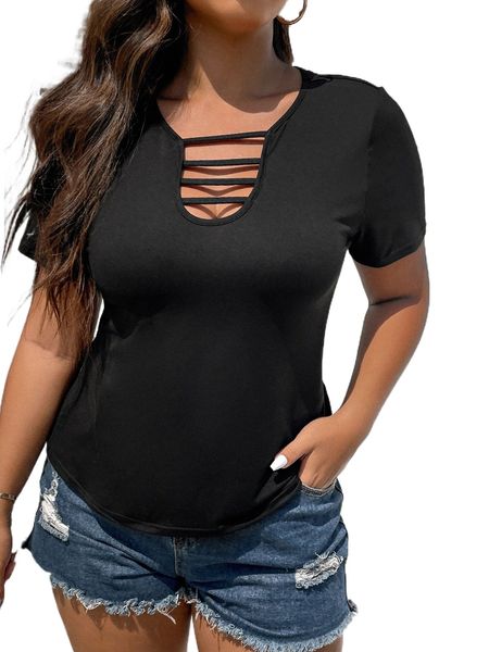 

plus wings print tee f22l#, Black