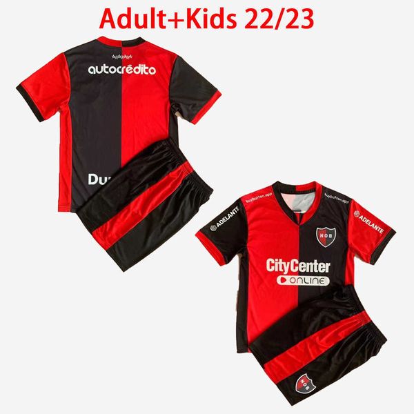 

kids kit sets 22 23 newells old boys soccer jerseys child suit rogel a. gonzalez diaz pasquini noguera l. diaz maradona 2022 2023, Black