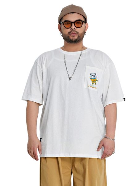 

men cartoon & letter graphic patched pocket tee s3bn#, White;black