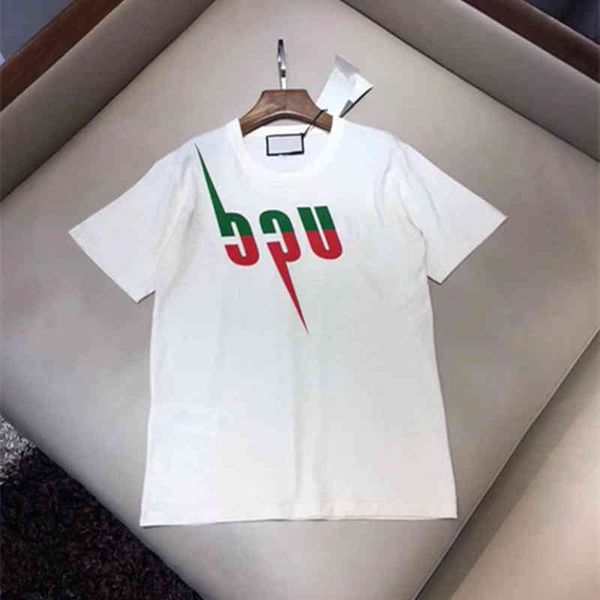 

2022 men and women couples fashion luxury letter printing short-sleeved mens casual round neck brand pure cotton t-shirt, White;black