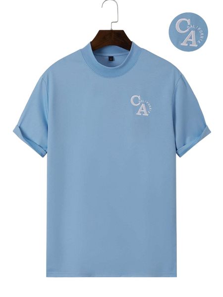 

men letter embroidery mock neck tee w3yx#, White;black