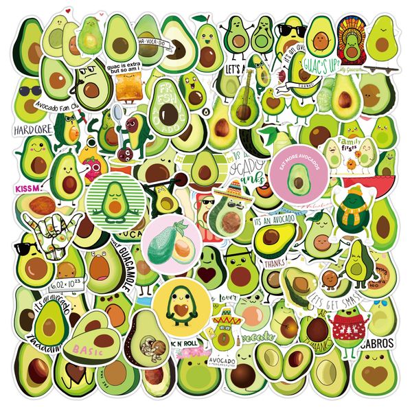 

50pcs cartoon avocado cute stickers for baby scrapbooking diy label diary album cute stationery painting refrigerator cabinet waterproof dec