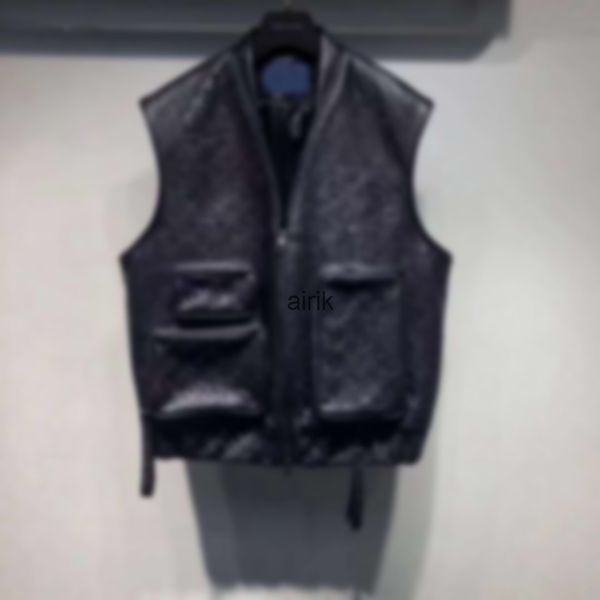 

winter designer leather vest multi-pocket womens classical clothing jacquard whole body letter mens jacket coat vests keep warm, Black;white