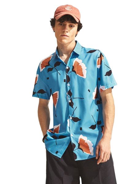 

men random floral print shirt y5tt#, White;black