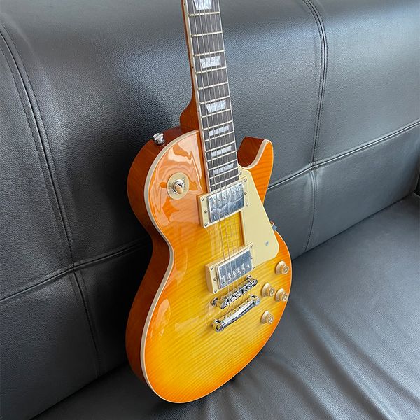 

lp electric guitar mahogany wood flamed maple classical light yellow sunburst version