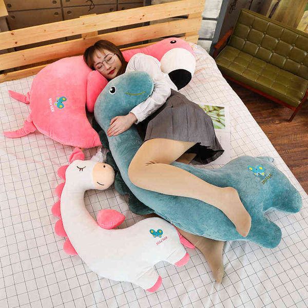 Creativo Kawaii morbido unicorno dinosauro fenicottero bambola animali di peluche pigro cuscino per dormire giocattoli per ragazza carina amante regali di compleanno J220729