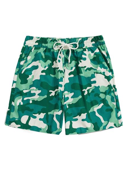 

romwe guys camo print drawstring shorts c4js#, White;black