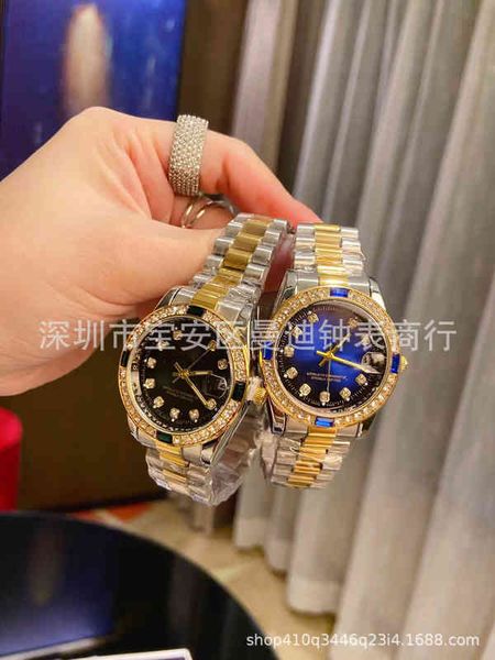 

luxury watches r live o wrist l designer e x broadcast recommendation log women's fine steel band calendar fashion diamond inlaid style, Slivery;brown