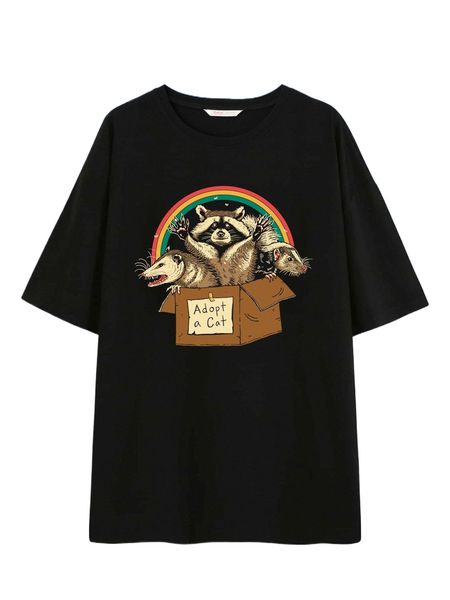 

romwe x vincenttrinidadart cartoon graphic tee q0kx#, White
