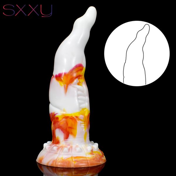 SXXY G Spot Anal Toys Curve Black Plug Fetish Sexy Shop Fantasy Красочный пенис Силиконовый фаллоимитатор Anus Массаж Лесбиянка Стимулировать