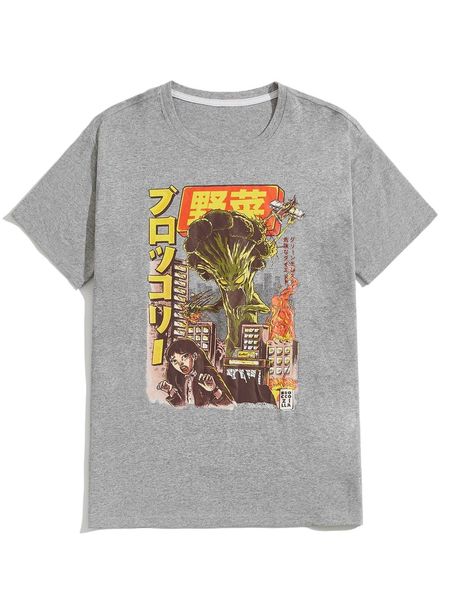 

romwe x ilustrata guys cartoon graphic tee x6kk#, White;black