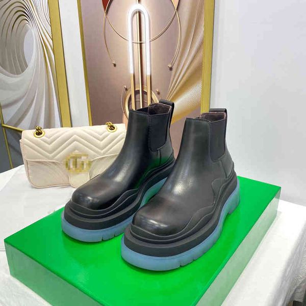 

boots thick soled martin boots women's autumn and winter short british style chelsea fashion chimney, Black