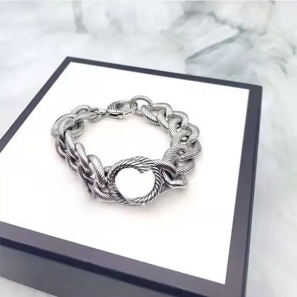 

luxury love plated bracelet designer chain for man or woman wide letter bracelet fashion jewelry supply with box, Black