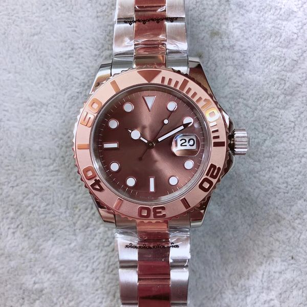 

u1 factory st9 watch men's wrist automatic 40mm rose gold stainless steel everose chocolate original clasp sapphire glass wristwatches, Slivery;brown