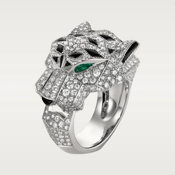 Кольцо с пантерой БОЛЬШИЕ кольца с бриллиантами 18-каратного золота au750 не выцветают официальные репродукции ретро изысканный подарок дизайнерский бренд серии Panthere