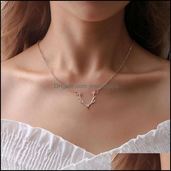 

new pendant necklace european and american christ christmas deer antler head elk drop delivery 2021 necklaces pendants jewelry 1mev6, Silver