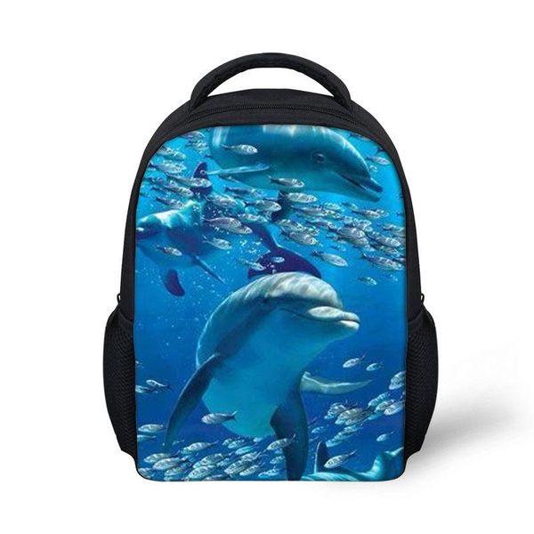 Borse da scuola Cartoon Dolphin Print Zainetto per bambini piccoli Ragazzi Ragazze Mini Studente Zaino per asilo Baby Daily