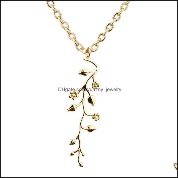 

pendant necklaces pendants jewelry wildflower 14k gold plated necklace fashion elegant gift for woman drop delivery 2021 joen4, Silver