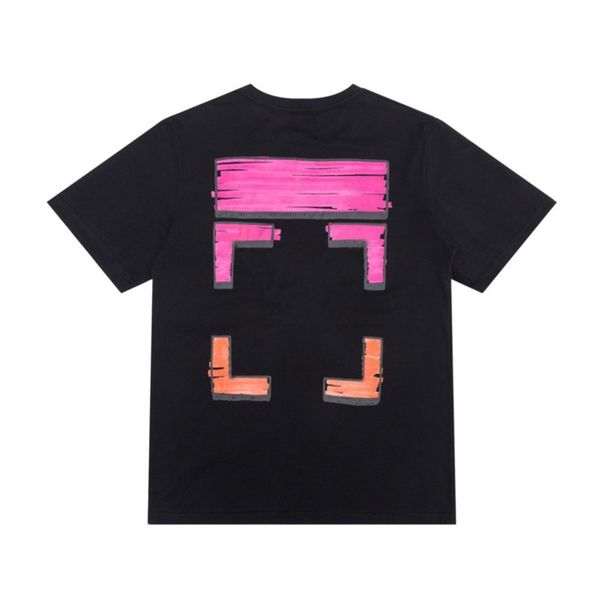 

mens brand designers t shirts high-quality fashion offs luxury t-shirt cotton loose arrow badge original bags women tees casual sport black, White;black