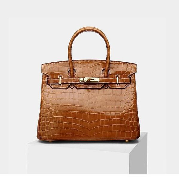 

fashionable real leather handbag tan