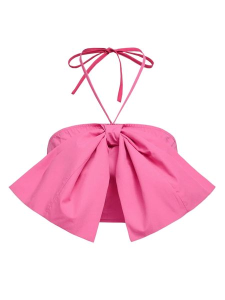 

bow front backless crop halter m9kd#, White