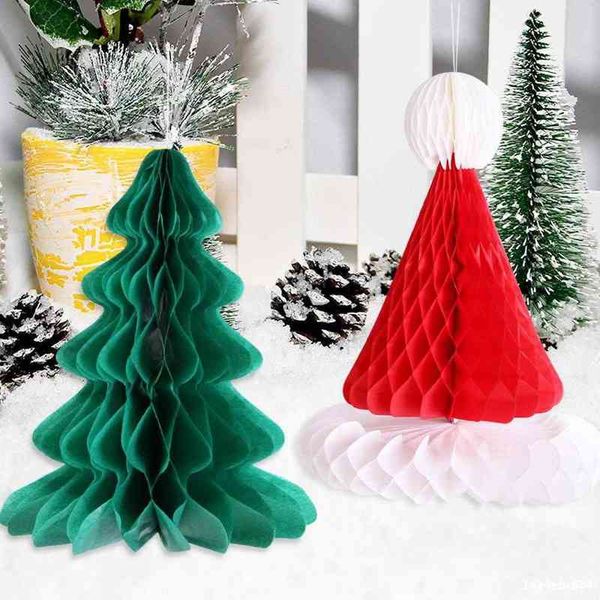 

factory outlet new honeycomb ball pendant paper christmas tree christmas hat for decoration