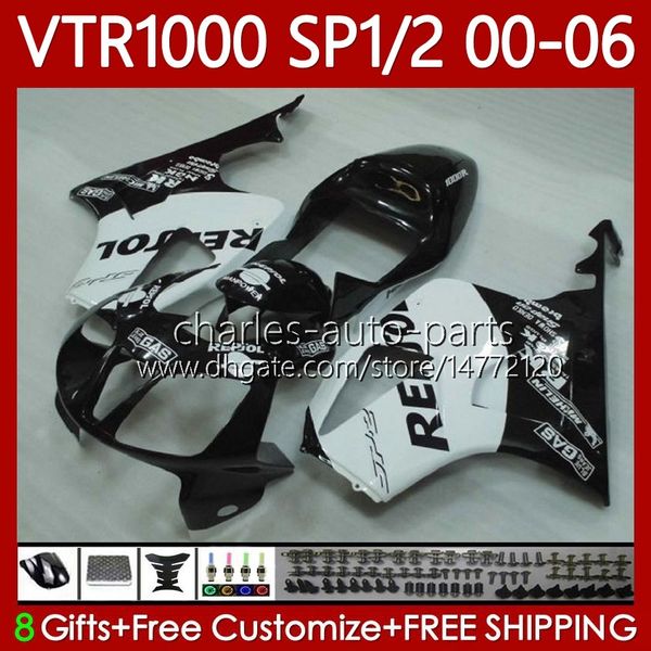 Kit carrozzeria per HONDA VTR1000 RTV1000 Repsol White RC51 00 01 02 03 04 05 06 Carrozzeria 123No.56 VTR 1000 SP1 SP2 2000 2001 2002 2003 2004 2005 2006 VTR-1000 2000-2006 Carenatura