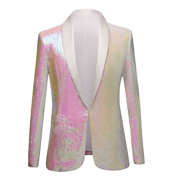 

men's suits & blazers striped plaid sequin suit stage performance nightclub bar dj singer host coat, White;black