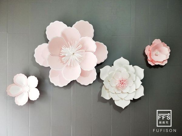 Décoration de fête 4 pièces fleurs en papier bricolage toile de fond mariage enfants anniversaire maison chambre décor bébé douche Bachelorette