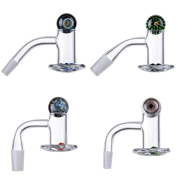 50 mm di altezza Blender Spin Quartz Banger Accessori per fumatori Spinner Cap Vetro marmo Rubino Perle 20 mmOD Bordo smussato 10 mm 14 mm Giunto maschio 2 mm di spessore per bong in vetro