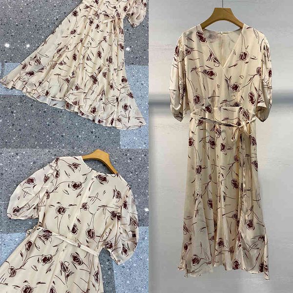 

casual dresses p445465yk crepe de chine silk v-neck dress, Black;gray