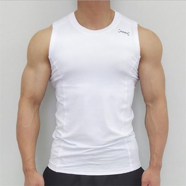 

men summer gyms fitness mesh tank joggers sleeveless breathable male fashion casual tank bodybuilding clothes 210308, White;black