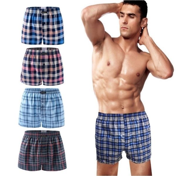 

35 color men pants casual fashion brand boxer 4pcslot mens cotton boxers mens shorts underwear y200422, Black;white
