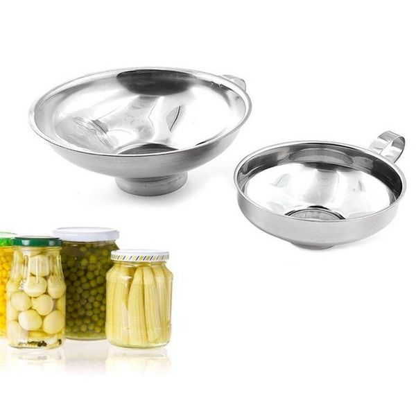 Filtil de funil de enlatamento largo de aço inoxidável Filtro de funil para frascos regulares de cozinha Ferramentas de cozinha F0509