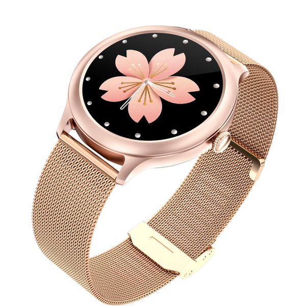 Moda feminina relógio inteligente 2022 tela redonda de toque completo smartwatch para mulher monitor de freqüência cardíaca para modos multiesportivos pulseira de fitness android e ios