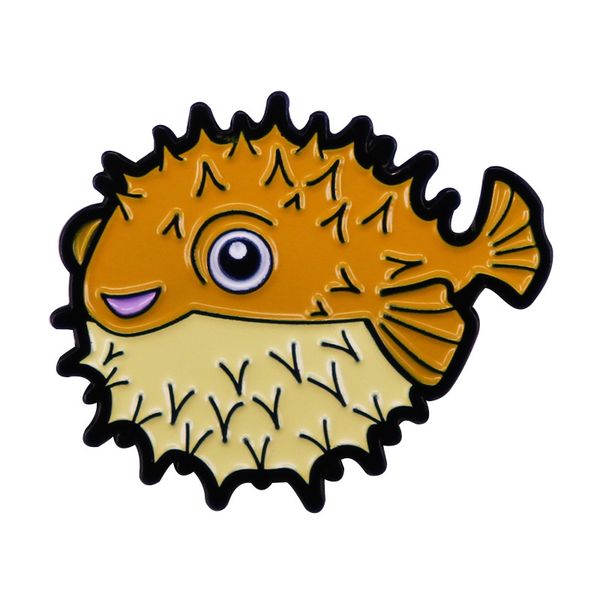 

puffer fish enamel pin novel pins gift briefcase badges badges on backpack brooch for clothes accessories, Blue